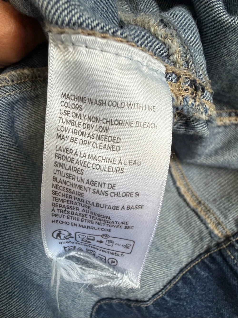 Large we the free people Imogene denim officer jacket jean double breasted blue